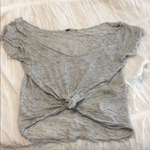 Grey off the shoulder top